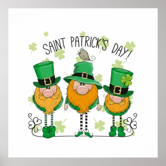 Funny Saint Patrick's Day T-Shirt Irish Shamrock ポスター (正面)