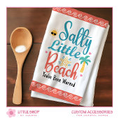 Funny Salty Little Beach Customizable キッチンタオル