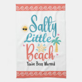 Funny Salty Little Beach Customizable キッチンタオル (縦)