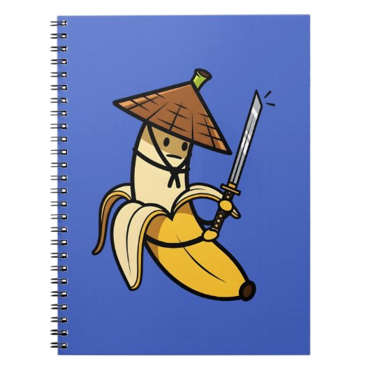 Funny Samurai Banana Ronin Cartoon Illustration ノートブック (正面)