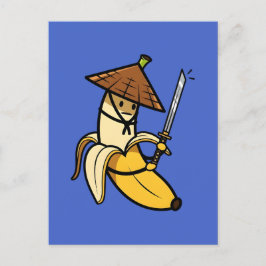 Funny Samurai Banana Ronin Cartoon Illustration ポストカード