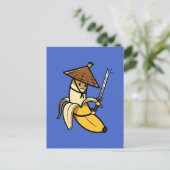 Funny Samurai Banana Ronin Cartoon Illustration ポストカード (スタンド正面)