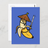 Funny Samurai Banana Ronin Cartoon Illustration ポストカード (正面/裏面)