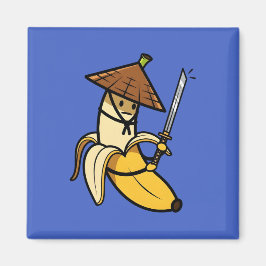 Funny Samurai Banana Ronin Cartoon Illustration マグネット