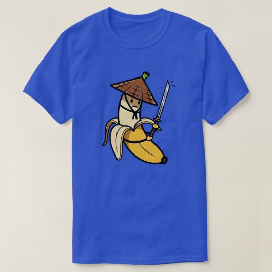Funny Samurai Banana Ronin Cartoon Illustration Tシャツ (デザイン正面)