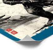 Funny Samurai Bigfoot Japanese Art Graphic Tee Ani ポスター (角)