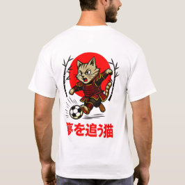 Funny Samurai Cat Soccer - Gift for Anime & Sports Tシャツ