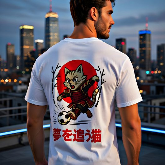 Funny Samurai Cat Soccer - Gift for Anime & Sports Tシャツ