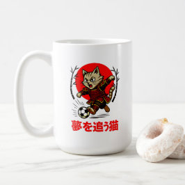 Funny Samurai Cat Soccer - Gift for Coffee & Cat  コーヒーマグカップ
