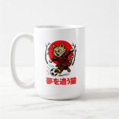 Funny Samurai Cat Soccer - Gift for Coffee & Cat  コーヒーマグカップ (左)