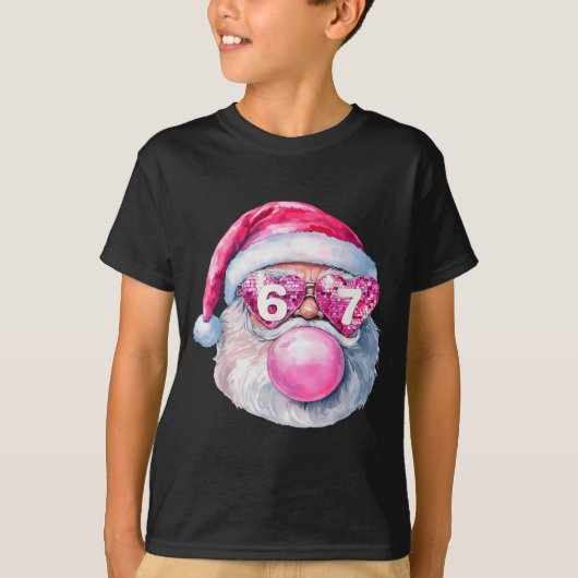 Funny Santa 67 Bubblegum Nk Christmas Six Seven Me Tシャツ (正面)