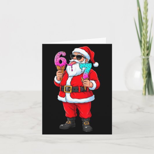 Funny Santa 67 Ice Cream Christmas Drip Xmas Teens カード (正面)
