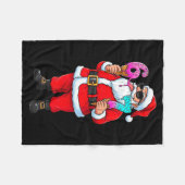 Funny Santa 67 Ice Cream Christmas Drip Xmas Teens フリースブランケット (正面(横))