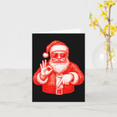 Funny Santa 6 7 Meme Design _ Christmas Math Humor カード (黄色い花)