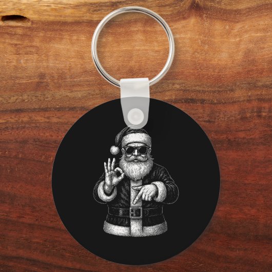 Funny Santa 6 7 Meme Design _ Christmas Math Humor キーホルダー (正面)