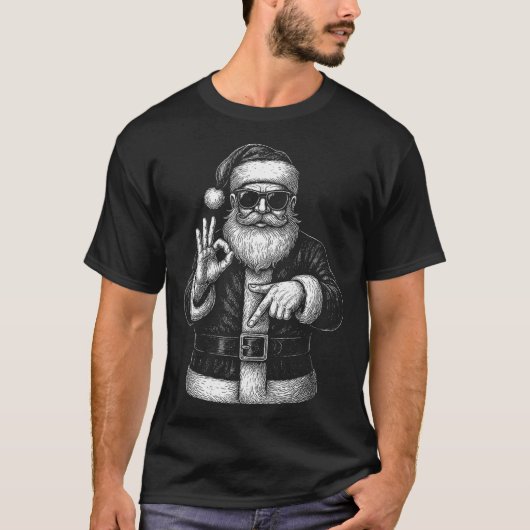 Funny Santa 6 7 Meme Design _ Christmas Math Humor Tシャツ (正面)