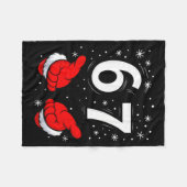 Funny Santa 6 7 Meme Six Seven Christmas 67 Italia フリースブランケット (正面(横))