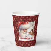 Funny Santa and Red Nose Rudolph Holiday Party Cup 紙コップ (裏面)