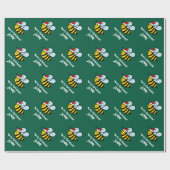 Funny Santa bee Christmas wrapping paper for kids ラッピングペーパー (フラット)