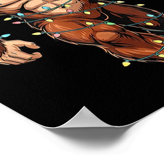 Funny Santa Bigfoot Christmas Tree Christmas Crypt ポスター (角)