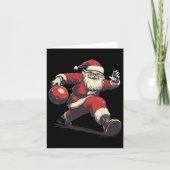 Funny Santa Bowler Bowling Player Christmas Xmas P カード (正面)