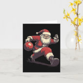 Funny Santa Bowler Bowling Player Christmas Xmas P カード (黄色い花)