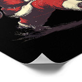 Funny Santa Bowler Bowling Player Christmas Xmas P ポスター (角)