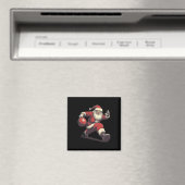 Funny Santa Bowler Bowling Player Christmas Xmas P マグネット (インサイチュ (食洗機))