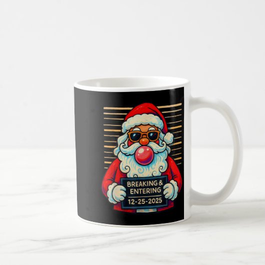 Funny Santa Breaking And Entering Christmas コーヒーマグカップ (右)