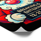 Funny Santa Breaking And Entering Christmas  ポスター (角)