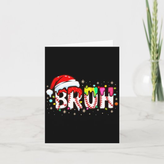 Funny Santa Bruh Baseball Christmas Xmas Meme Paja カード (正面)
