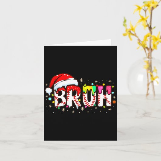 Funny Santa Bruh Baseball Christmas Xmas Meme Paja カード (黄色い花)