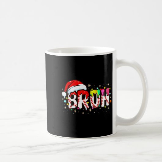 Funny Santa Bruh Baseball Christmas Xmas Meme Paja コーヒーマグカップ (右)
