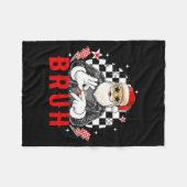 Funny Santa, Bruh Christmas Funny Meme Gift Tee  フリースブランケット (正面(横))