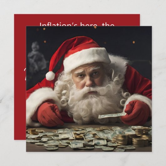 Funny Santa Card with Inflation Rhyme シーズンカード (正面/裏面)