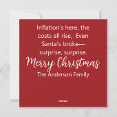 Funny Santa Card with Inflation Rhyme シーズンカード (裏面)