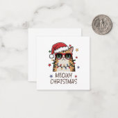 Funny Santa Cat “Meowy Christmas” Note Card ノートカード (正面/裏面インサイチュ)