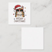 Funny Santa Cat “Meowy Christmas” Note Card ノートカード (正面/裏面)