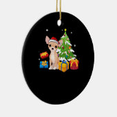 Funny Santa Chihuahua Dog Christmas Tree Gifts Xma セラミックオーナメント (右)