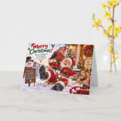 Funny Santa Christmas Card カード (黄色い花)