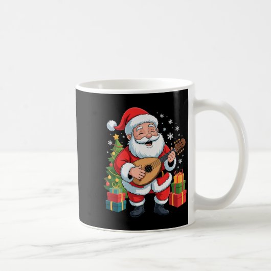 Funny Santa Christmas Design Lute Holiday Xmas Paj コーヒーマグカップ (右)