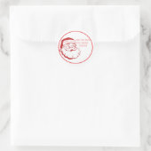 Funny Santa Christmas Holiday Envelope Seals Cute  ラウンドシール (バッグ)