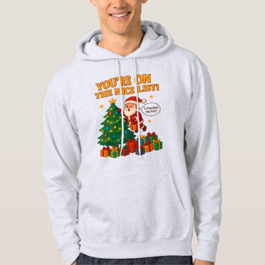 Funny Santa Christmas Hoodie – Unisex Holiday Gift パーカ (正面)