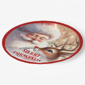 Funny Santa Claus Cartoon Holiday Party Paper  ペーパープレート (アングル)