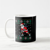 Funny Santa Claus Christmas Ice Hockey Ugly Sweate コーヒーマグカップ (左)
