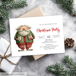 Funny Santa Claus Editable Office Celebration  招待状