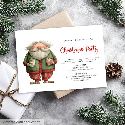 Funny Santa Claus Editable Office Celebration  招待状