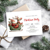 Funny Santa Claus Festive Office Style Invitation 招待状