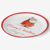 Funny Santa Claus Holiday Festive Paper Plates ペーパープレート (アングル)