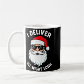 Funny Santa Claus I Deliver All Night Long Christm コーヒーマグカップ (左)